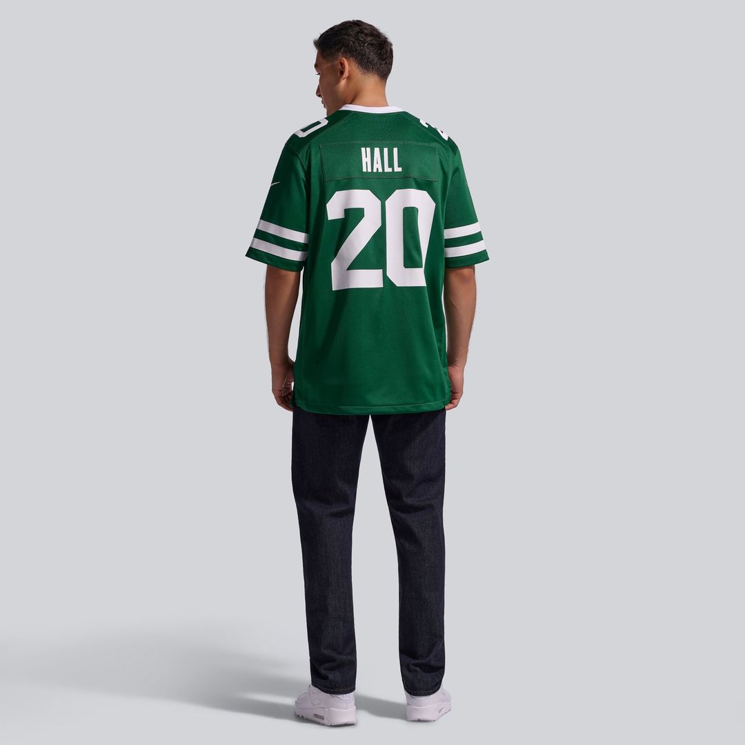 Men's New York Jets Breece Hall Nike Legacy Black Alternate Game Jersey