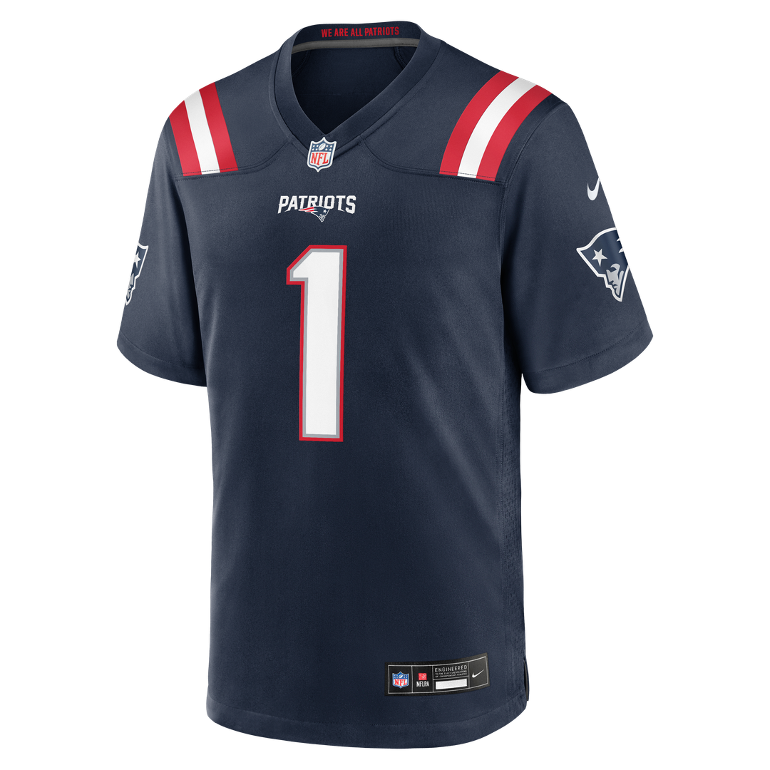 Men's New England Patriots A.J. Brown Nike Navy Team Game Jersey