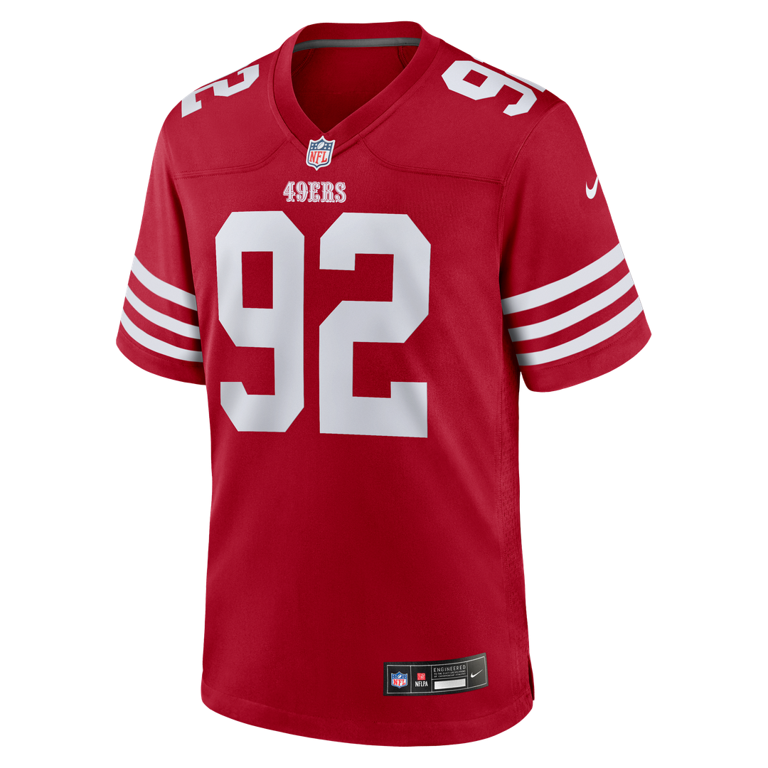 Men's San Francisco 49ers Osa Odighizuwa Nike  Scarlet Team Game Jersey