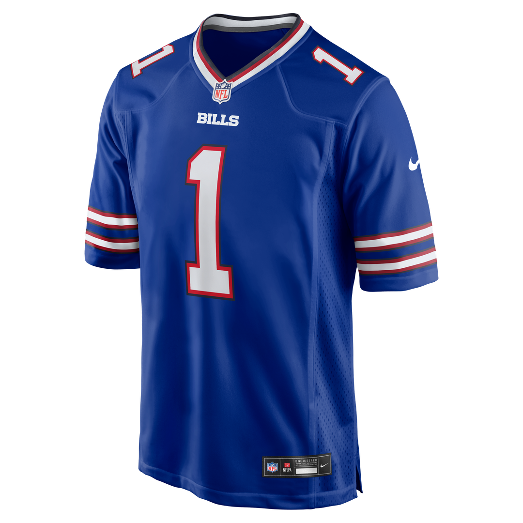 Men's Buffalo Bills Number 1 Dad Nike Royal Game Jersey