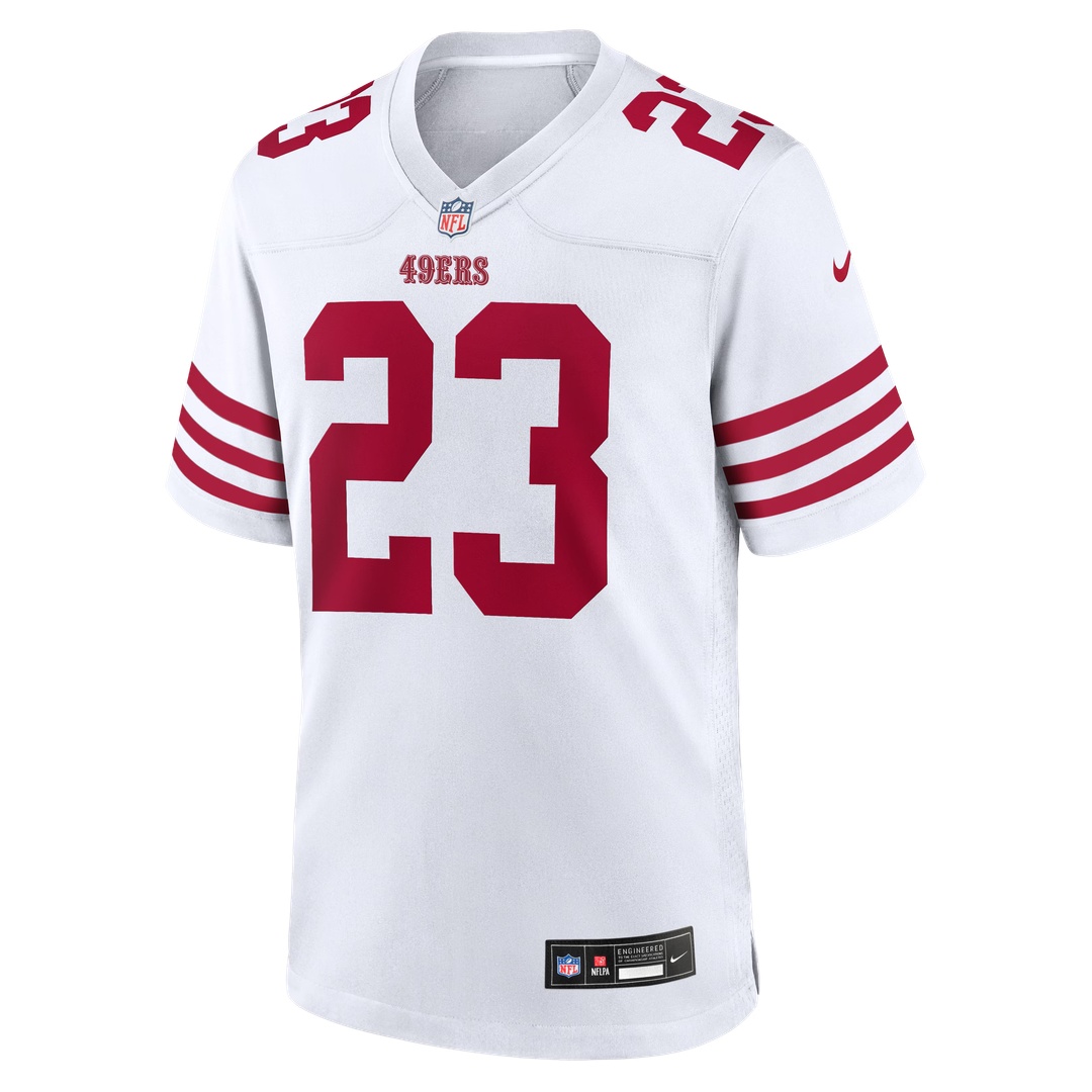 Men's San Francisco 49ers Christian McCaffrey Nike White Game Player Jersey