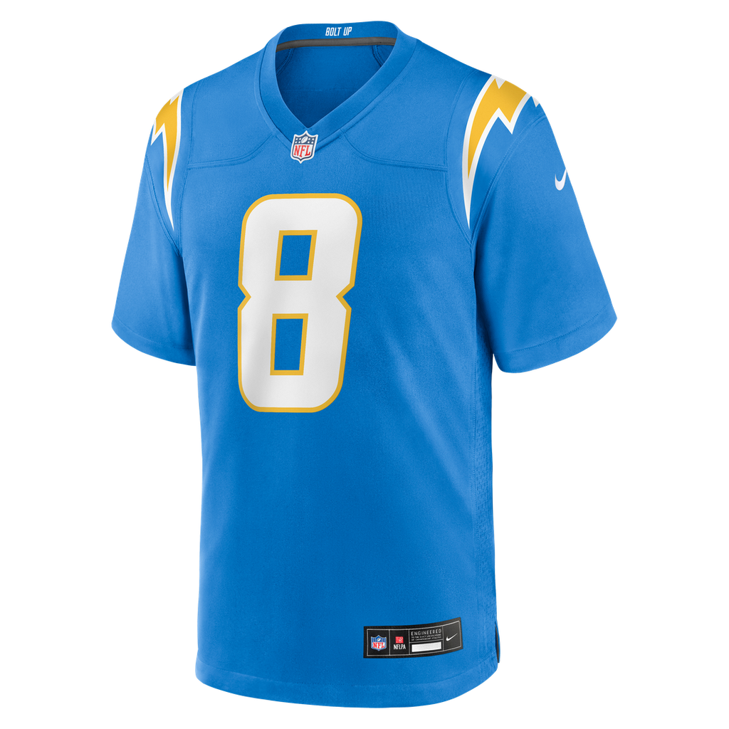 Men's Los Angeles Chargers Omarion Hampton Nike  Powder Blue Team Game Jersey