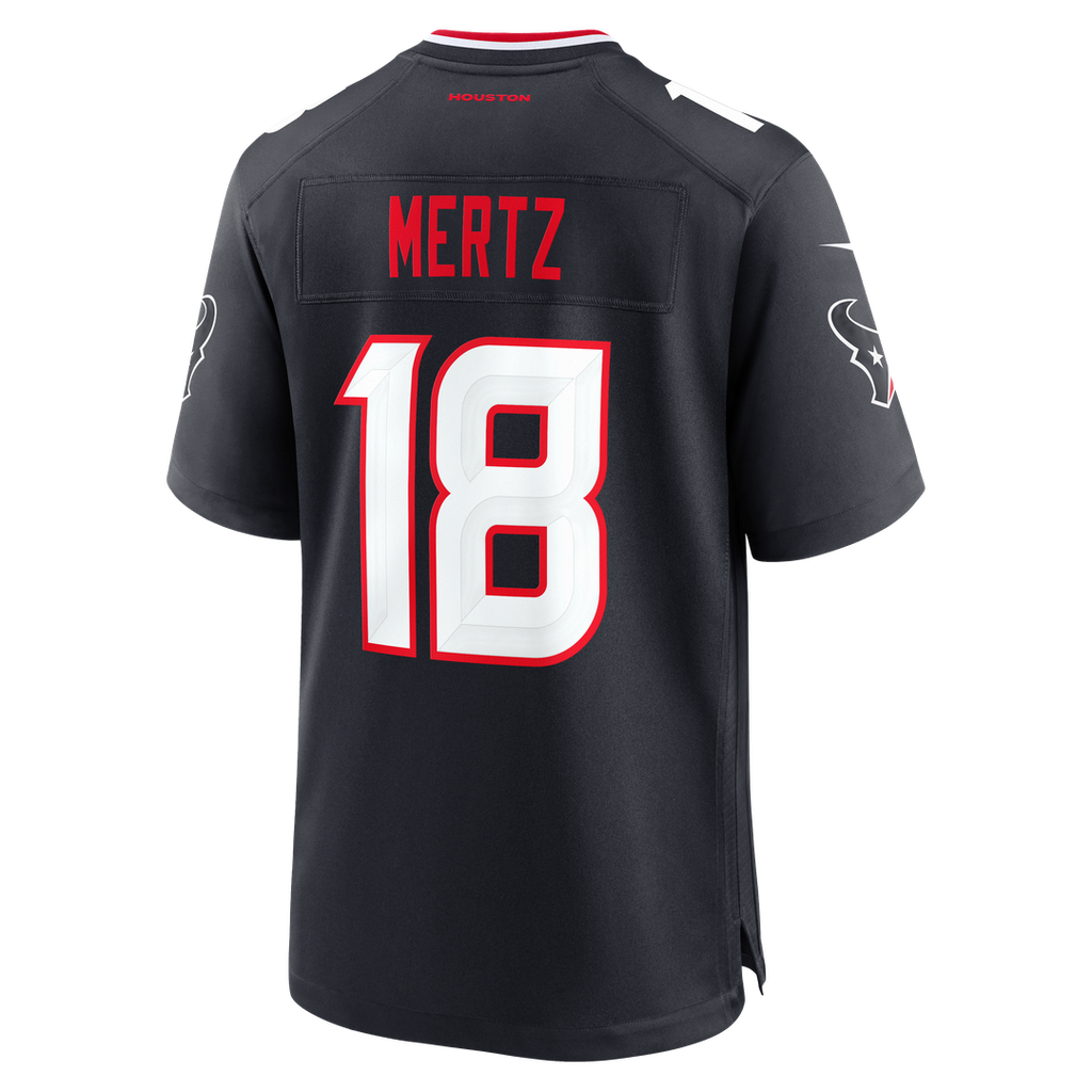 Men's Houston Texans Graham Mertz Nike  Navy Team Game Jersey
