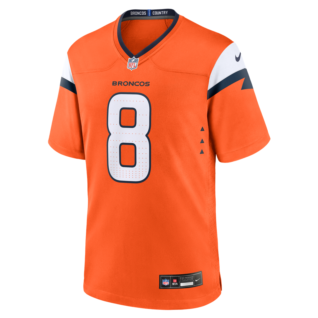 Men's Denver Broncos Jarrett Stidham Nike  Orange Team Game Jersey