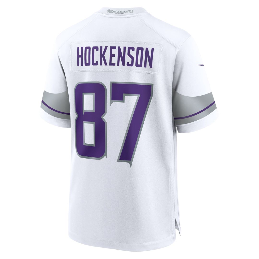Men's Minnesota Vikings T.J. Hockenson Nike White Alternate Game Player Jersey