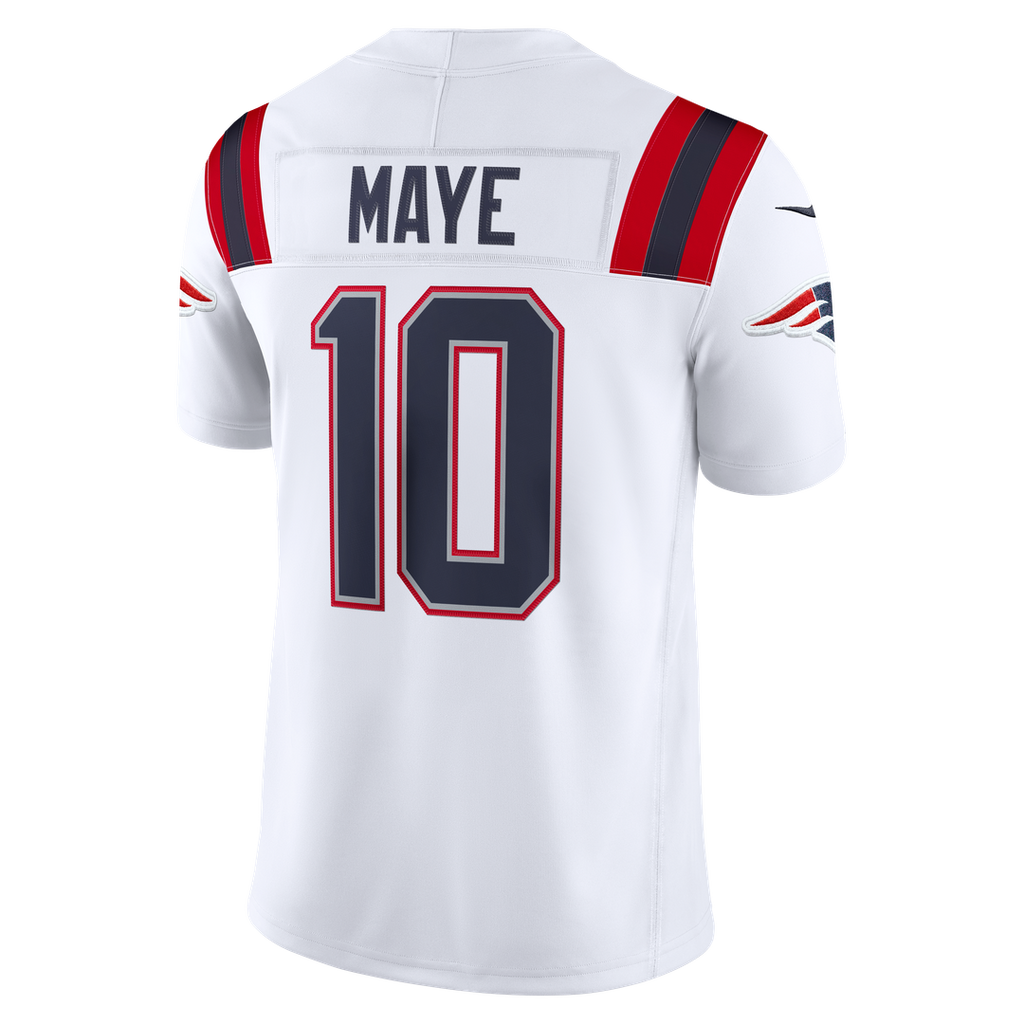 Men's New England Patriots Drake Maye Nike Red Alternate Vapor F.U.S.E. Stitched Limited Jersey