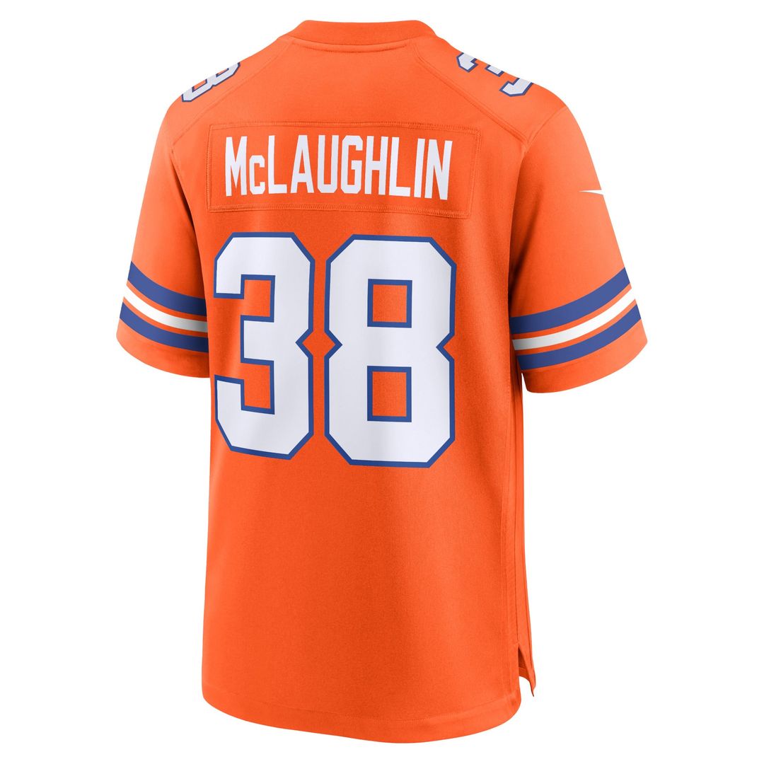 Men's Denver Broncos Jaleel McLaughlin Nike Orange Mile High Collection 1977 Throwback Player Game Jersey