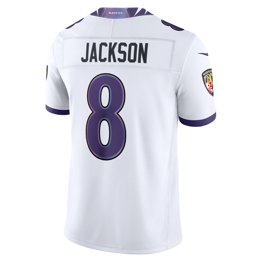 Men's Baltimore Ravens Lamar Jackson Nike White Vapor F.U.S.E. Stitched Limited Jersey