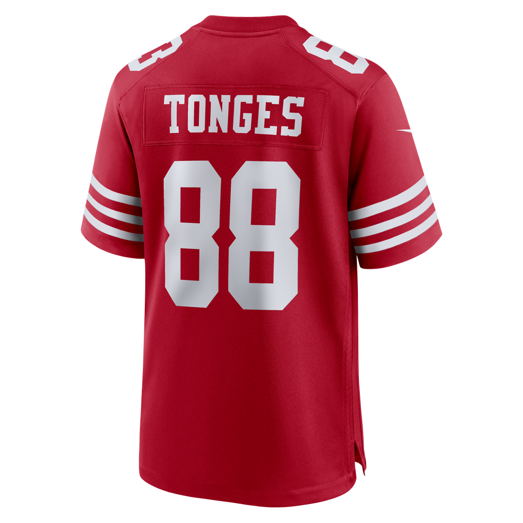 Men's San Francisco 49ers Jake Tonges Nike  Scarlet Team Game Jersey