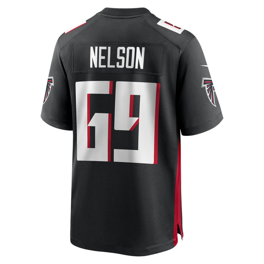 Men's Atlanta Falcons Jack Nelson Nike  Black Team Game Jersey
