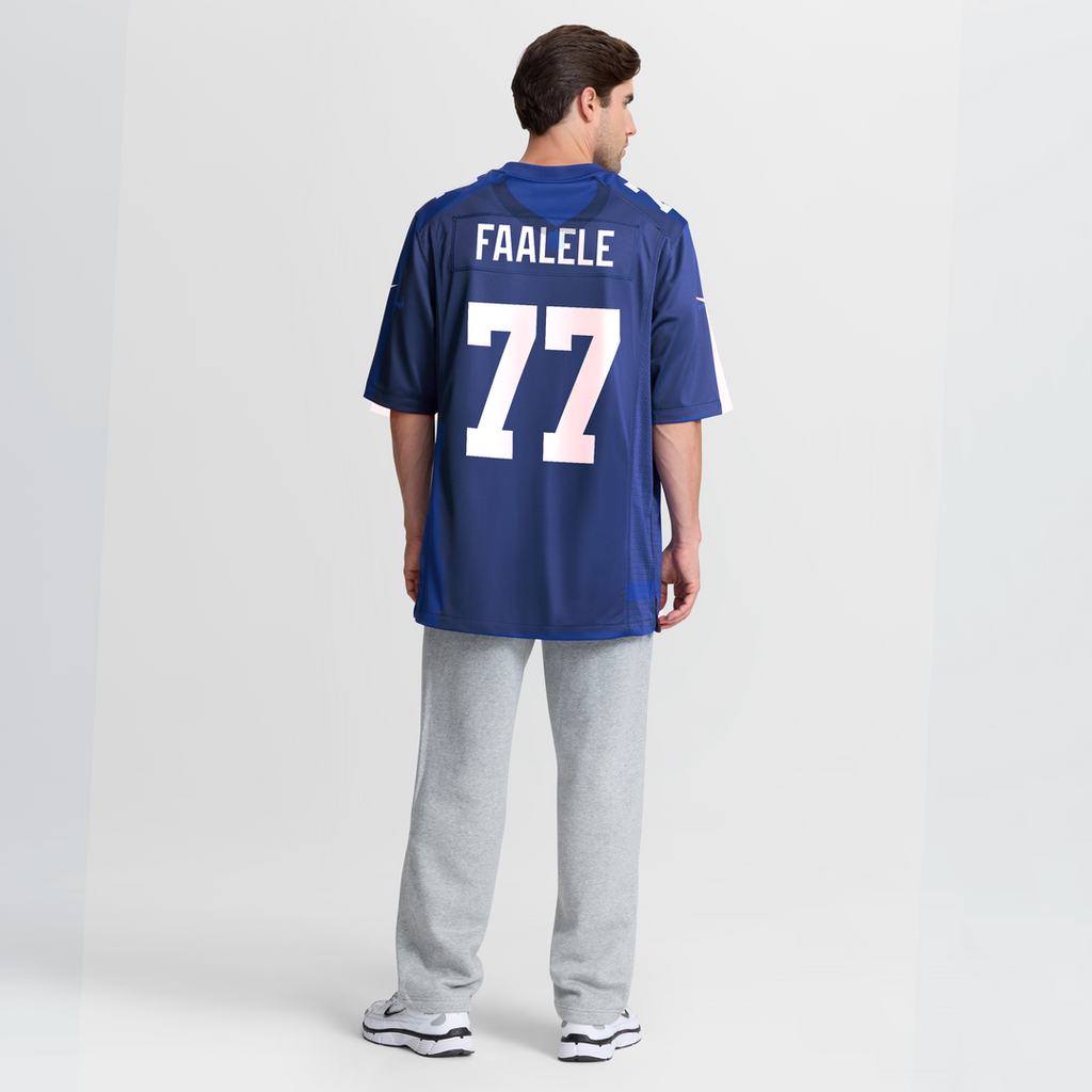 Men's New York Giants Daniel Faalele Nike Royal Team Game Jersey