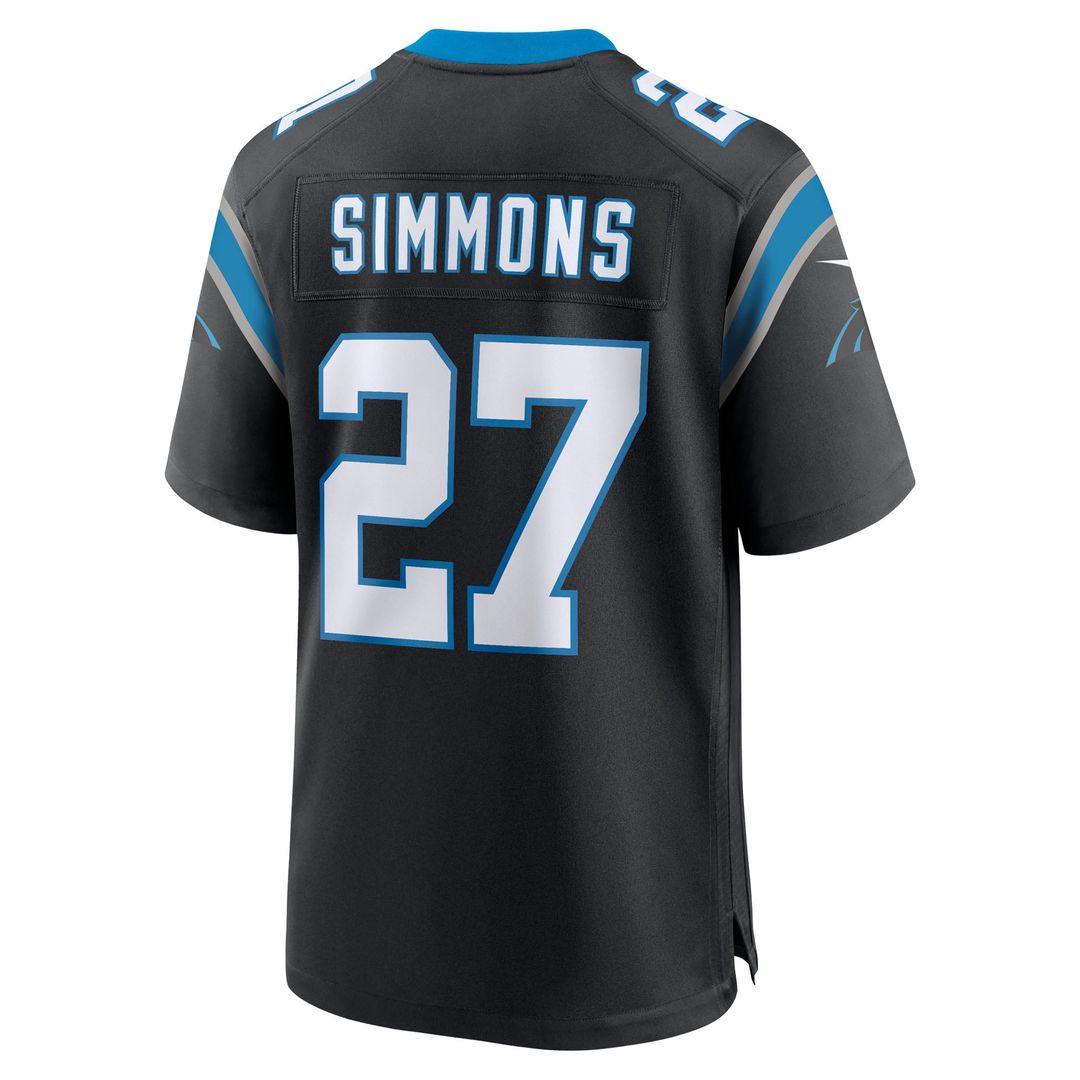 Men's Carolina Panthers Isaiah Simmons Nike  Black Team Game Jersey