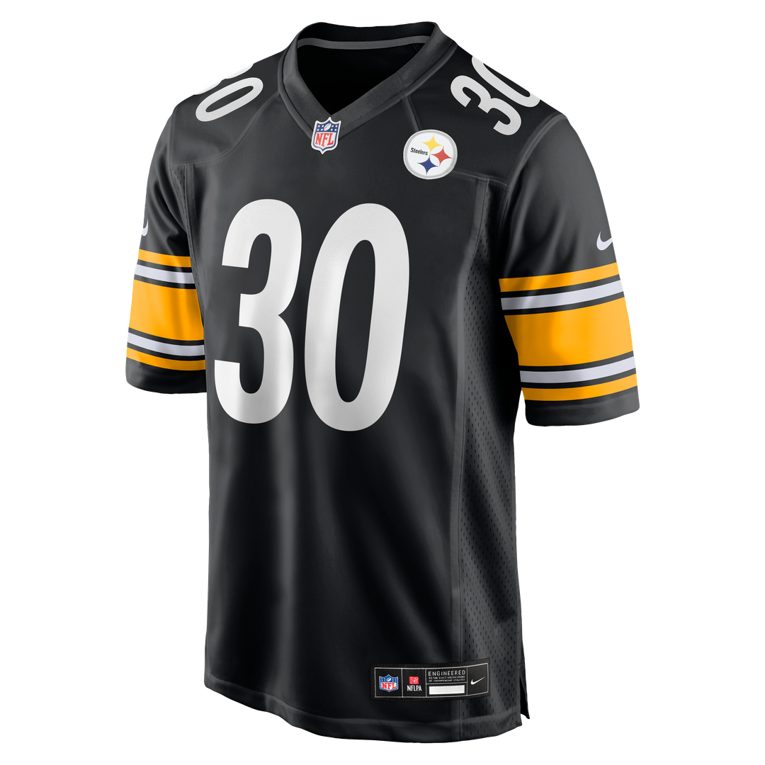 Men's Pittsburgh Steelers Jaylen Warren Nike Black Game Player Jersey