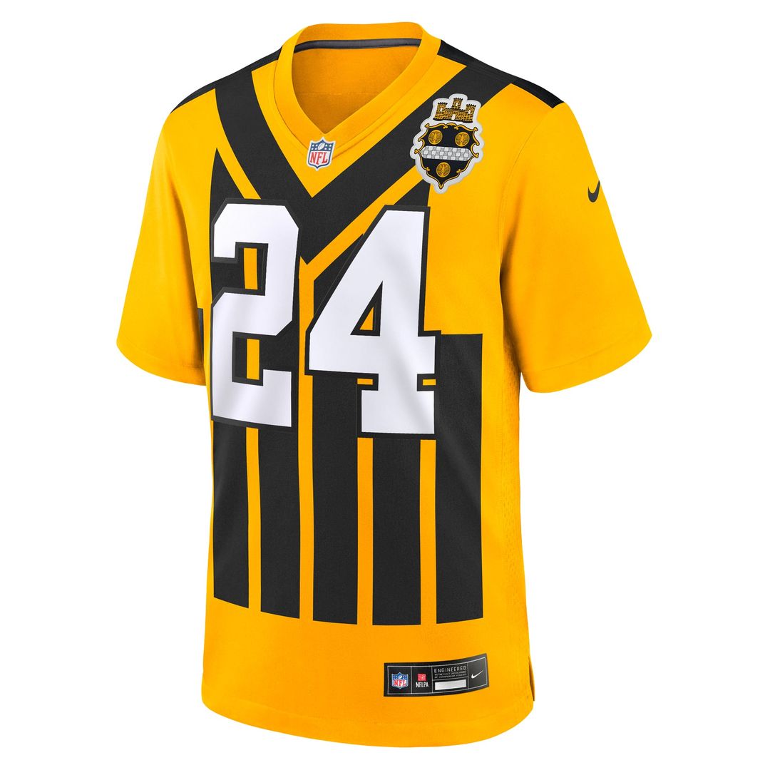 Men's Pittsburgh Steelers Joey Porter Jr. Nike Gold Alternate 1933 Throwback Game Jersey