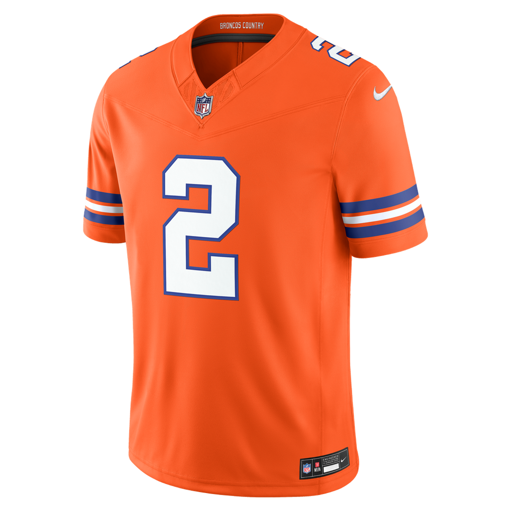 Men's Denver Broncos Pat Surtain II Nike Orange Alternate Mile High Collection 1977 Throwback Vapor F.U.S.E. Stitched Limited Jersey
