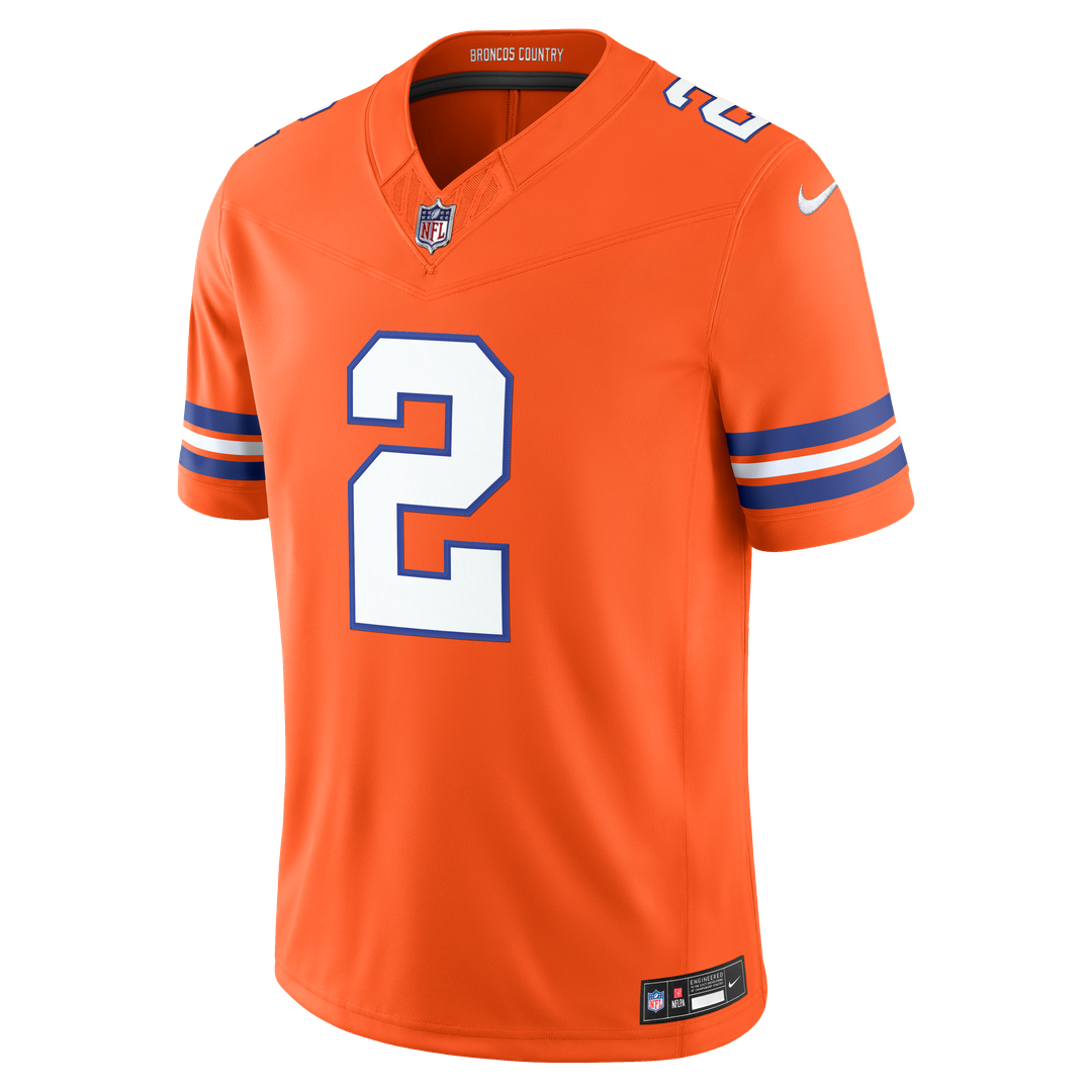 Men's Denver Broncos Pat Surtain II Nike Orange Alternate Mile High Collection 1977 Throwback Vapor F.U.S.E. Stitched Limited Jersey