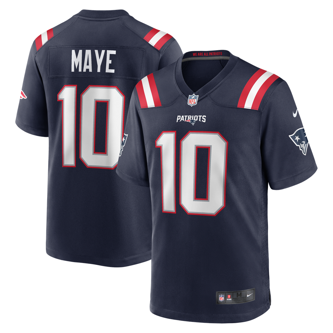Men's New England Patriots Drake Maye Nike Navy  Player Game Jersey