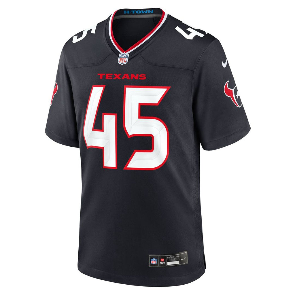 Men's Houston Texans E.J. Speed Nike  Navy Team Game Jersey