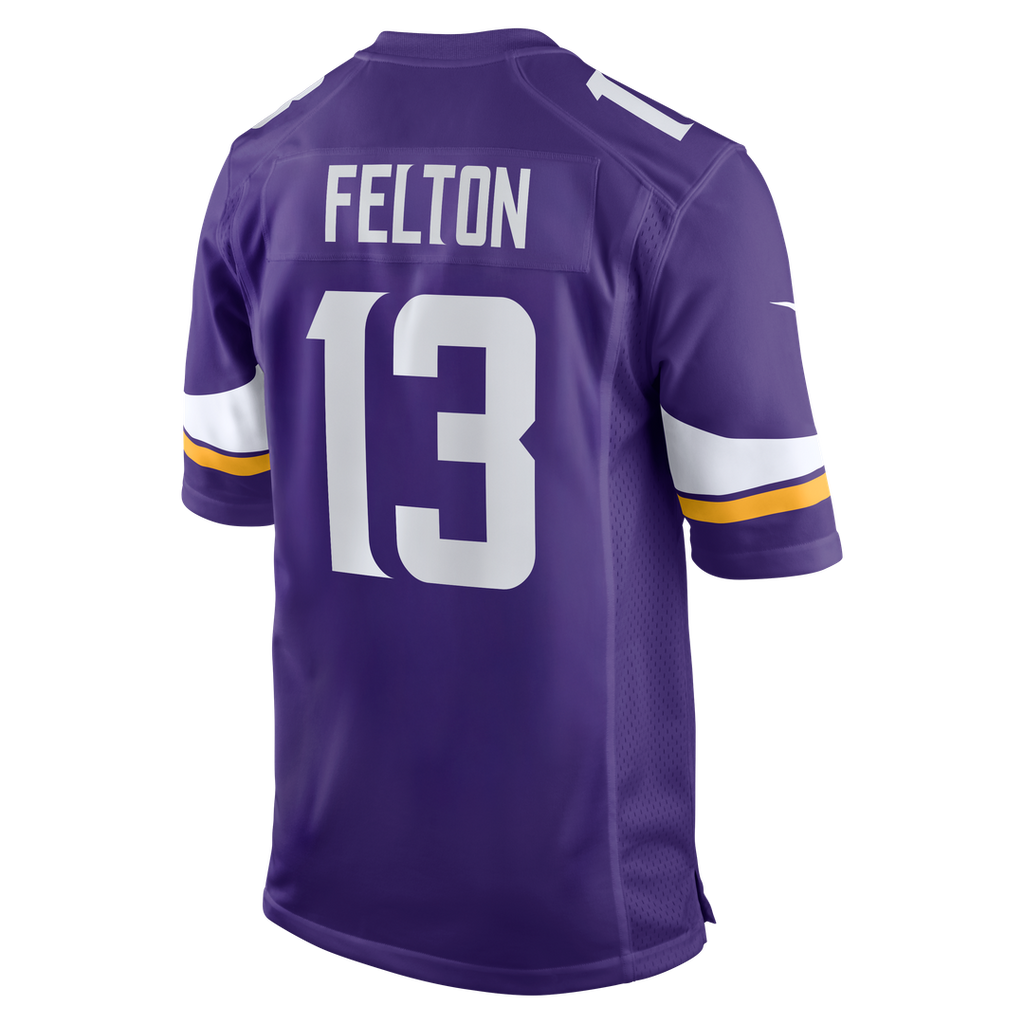 Men's Minnesota Vikings Tai Felton Nike  Purple Team Game Jersey