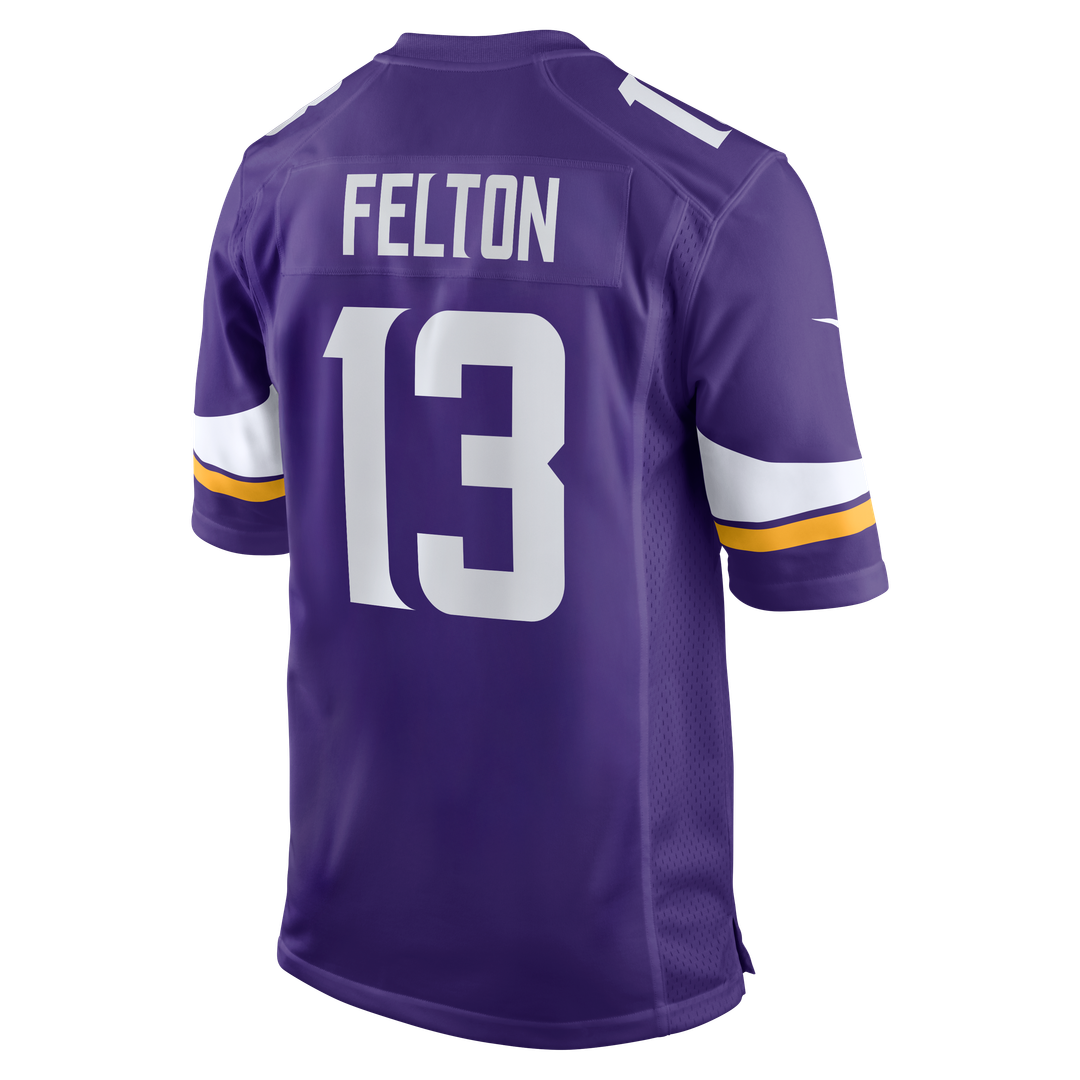 Men's Minnesota Vikings Tai Felton Nike  Purple Team Game Jersey