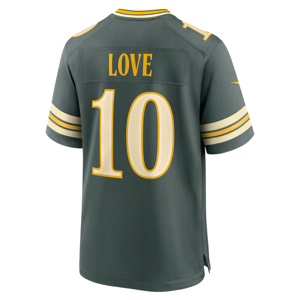 Men's Green Bay Packers Jordan Love Nike Green 2026 Rivalries Collection Game Jersey