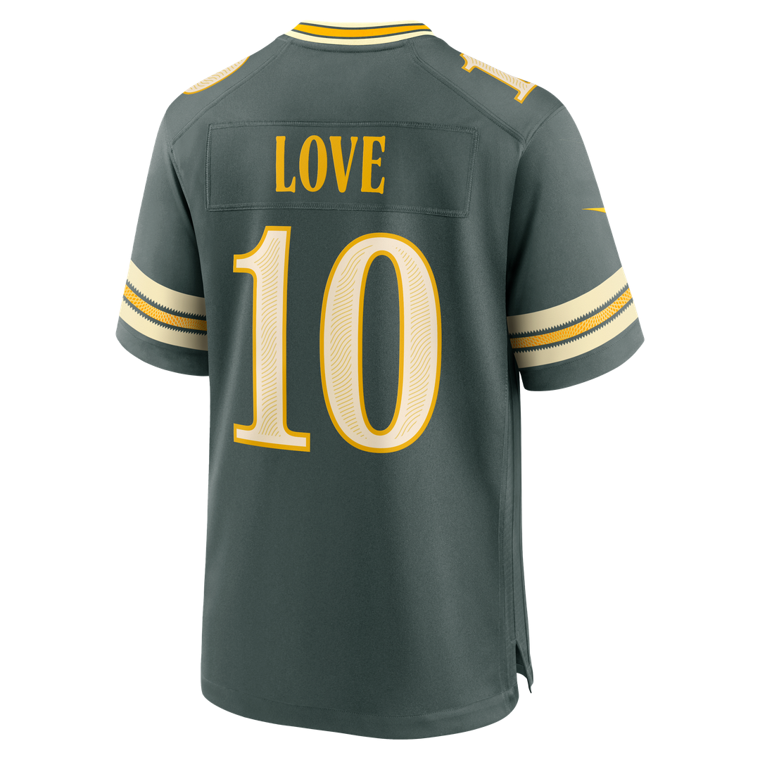 Men's Green Bay Packers Jordan Love Nike Green 2026 Rivalries Collection Game Jersey