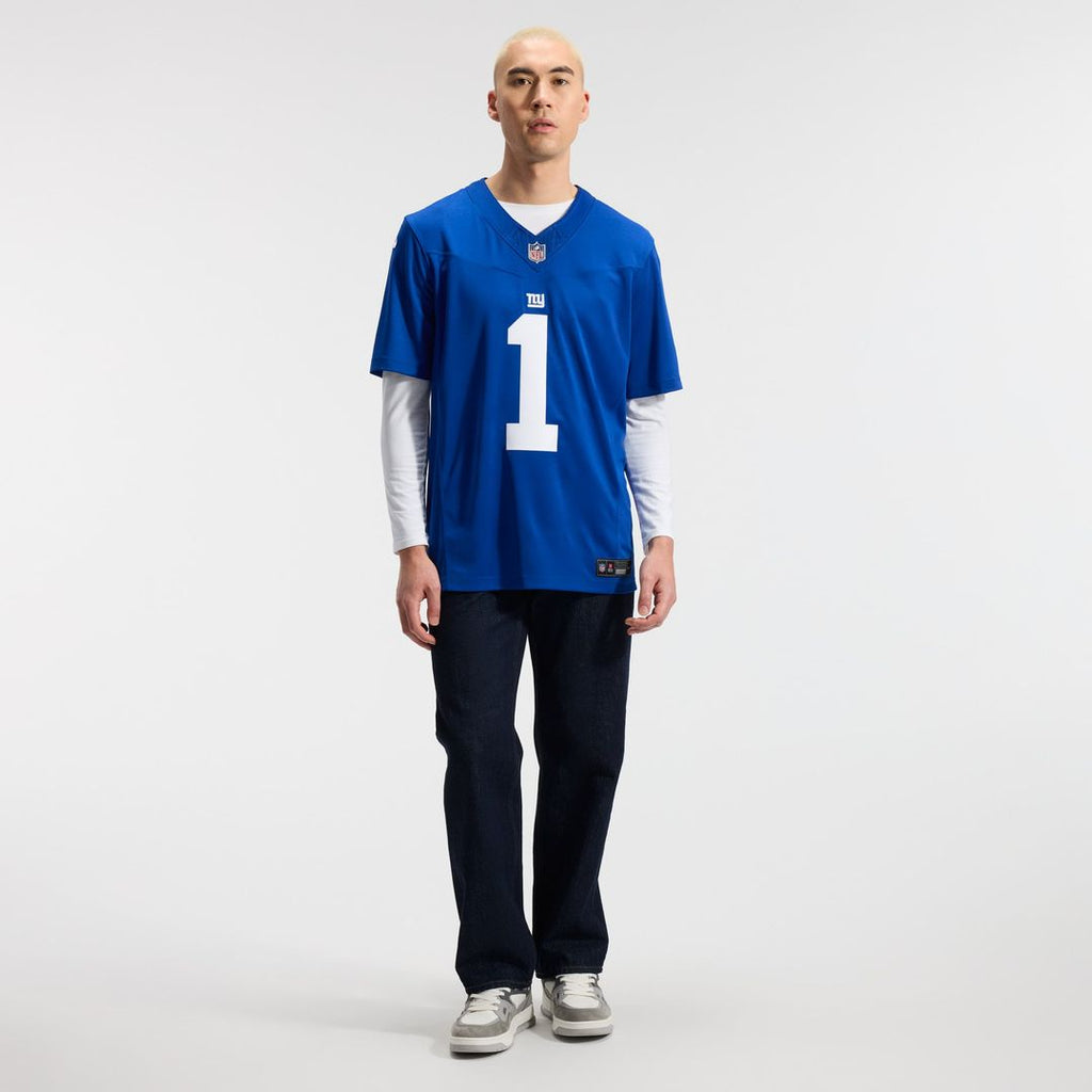 Men's New York Giants Malik Nabers Nike Royal Team Vapor F.U.S.E. Stitched Limited Jersey