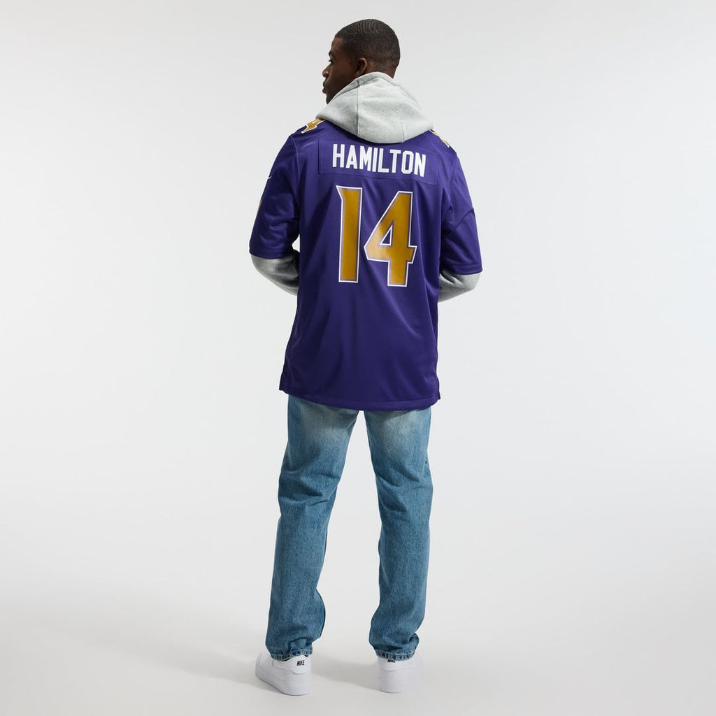 Men's Baltimore Ravens Kyle Hamilton Nike Purple Alternate Game Jersey