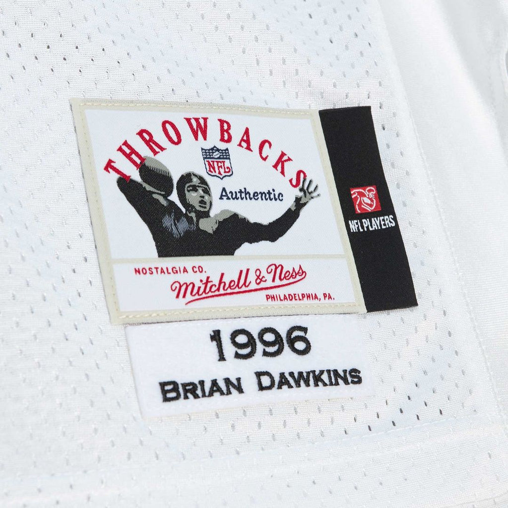 Men's Philadelphia Eagles 1996 Brian Dawkins Mitchell & Ness White Authentic Throwback Retired Player Jersey