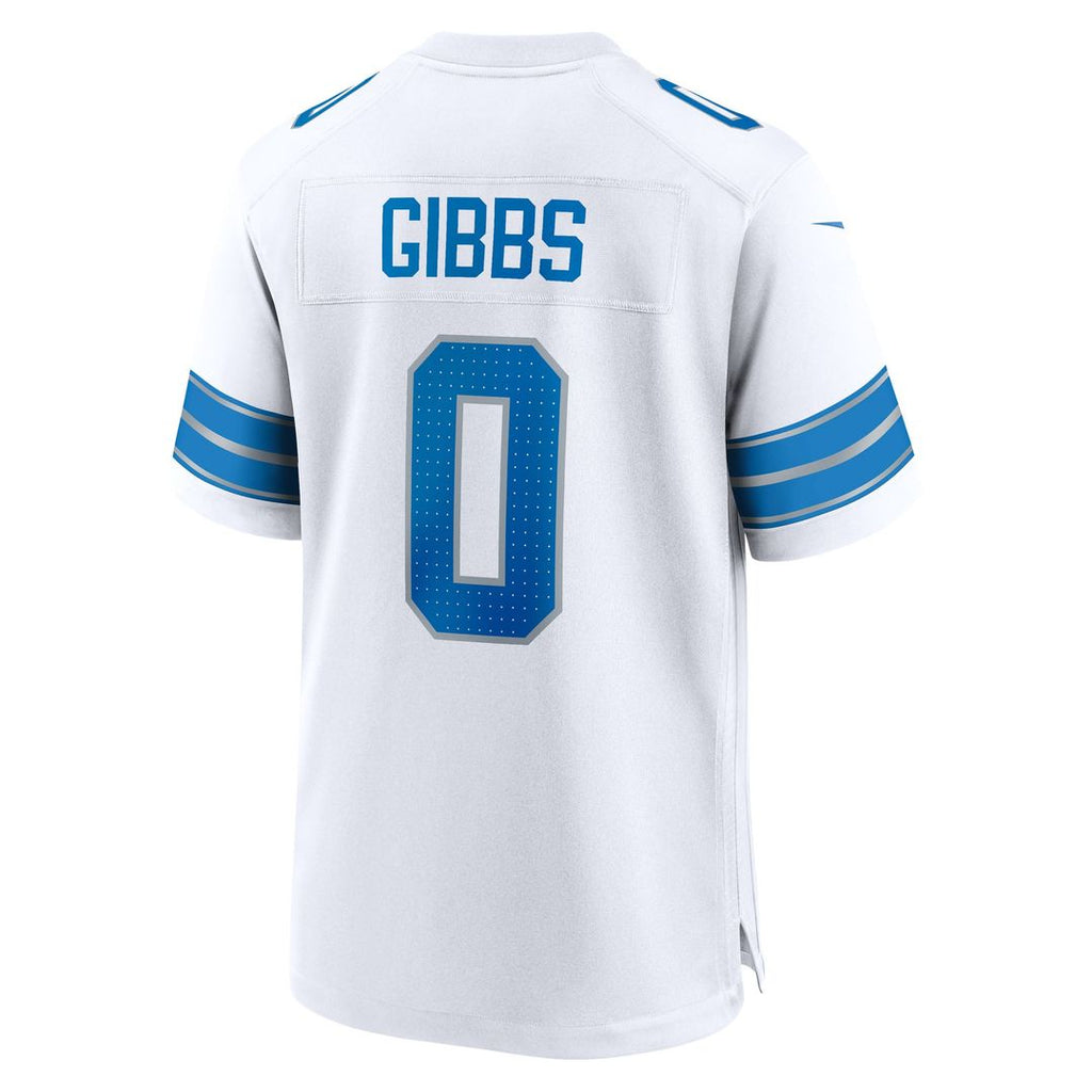 Men's Detroit Lions Jahmyr Gibbs Nike White Game Player Jersey