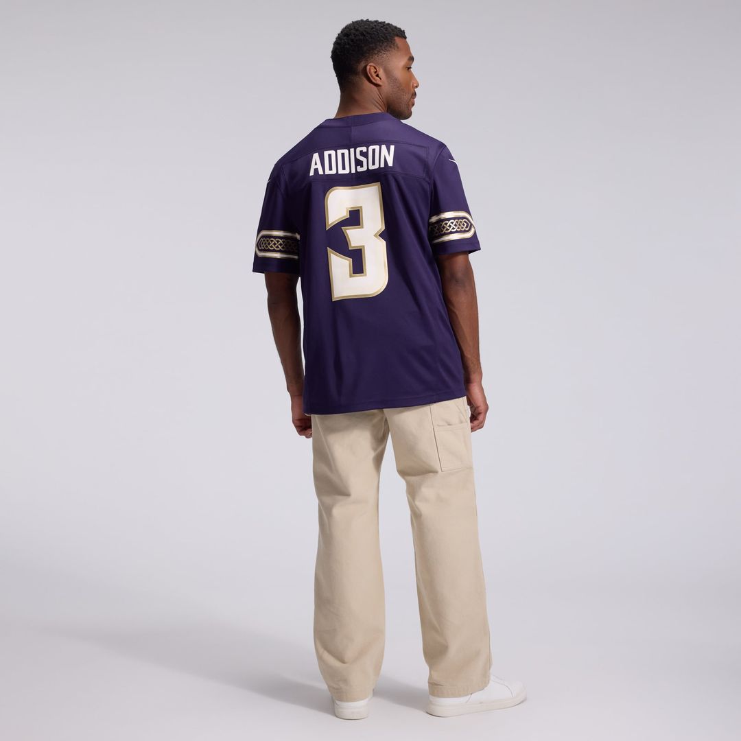 Men's Minnesota Vikings Jordan Addison Nike Purple 2026 Rivalries Collection Stitched Limited Jersey